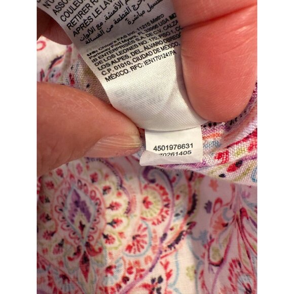 Chicos Linen Paisley Button-Up Shirt Multicolor Lightweight Breathable Lg read - Picture 6 of 11